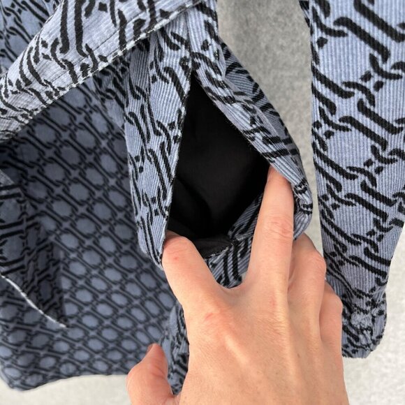 Boden Long Sleeve Cord Dress in Black and Gray - Picture 3 of 15